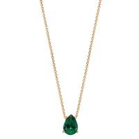 Collier Or jaune 14K Zircone vert 39-42 cm-607175