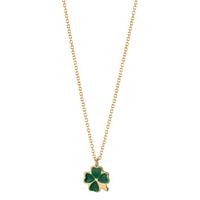 Collier Or jaune 14K Laqué Feuille de Trèfle 39-42 cm-607194