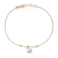 Bracelet Or jaune 14K nacre Coeur 17-19 cm-607204