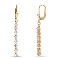 Pendant d'oreilles Or jaune 9K Zircone 14 Pierres-607315