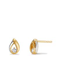 Clous d'oreilles Or jaune 9K Zircone 2 Pierres Bicolore-607324