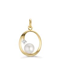 Anhänger 375/9 K Gelbgold Zirkonia Süsswasserzuchtperle-607332