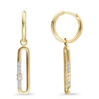 Créoles à charnières Or jaune 9K Zircone 12 Pierres-607384