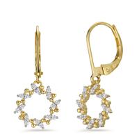 Pendant d'oreilles Or jaune 9K Zircone 32 Pierres Ø10 mm-607393