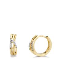Créoles à charnières Or jaune 9K Zircone 18 Pierres-607400