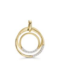 Pendentif Or jaune 9K Zircone 15 Pierres Ø17 mm-607401