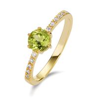 Bague Or jaune 9K Péridot, Zircone 10 Pierres-607415