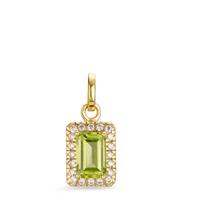 Pendentif Or jaune 9K Péridot, Zircone 20 Pierres-607424