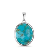 Pendentif Argent Turquoise Rhodié-607486