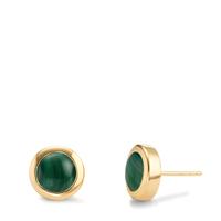 Clous d'oreilles Argent Malachit 2 Pierres jaune Plaqué or Ø10 mm-607500