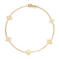 Bracelet Or jaune 14K Fleur 18 cm-607518