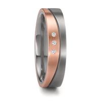 Alliance Zirconium, Or rouge 18K Diamant 0.03 ct, 3 Pierres, w-si-607595