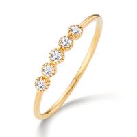 Bague Or jaune 14K Diamant 0.125 ct, 5 Pierres, w-si-607650