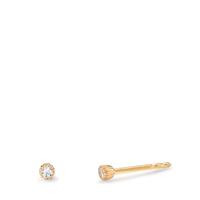 Clous d'oreilles Or jaune 14K Diamant 0.05 ct, 2 Pierres, w-si Ø2.5 mm-607662