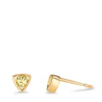 Clous d'oreilles Or jaune 14K Péridot 0.24 ct, 2 Pierres Ø4.5 mm-607665