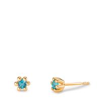 Clous d'oreilles Or jaune 14K Topaze London Blue 0.28 ct, 2 Pierres Ø4.5 mm-607670