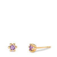 Clous d'oreilles Or jaune 14K Améthyste 0.20 ct, 2 Pierres Ø4.5 mm-607671