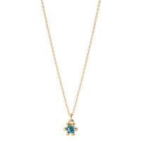 Collier Or jaune 14K Topaze London Blue 0.13 ct 39-42 cm-607672