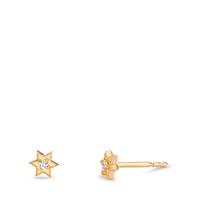 Clous d'oreilles Or jaune 14K Diamant 0.016 ct, 2 Pierres, w-si Étoile Ø4 mm-607675