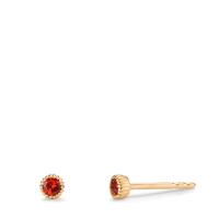 Clous d'oreilles Or jaune 14K Grenat 0.16 ct, 2 Pierres Ø3 mm-607682
