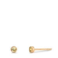 Clous d'oreilles Or jaune 14K Péridot 0.14 ct, 2 Pierres Ø3 mm-607683