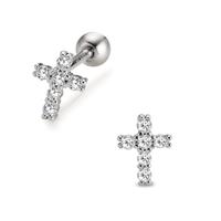 Piercing Argent Zircone 6 Pierres Rhodié Croix-607714