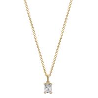 Chaînette avec pendentif Argent Zircone 8 Pierres jaune Plaqué or 40-42 cm-607760