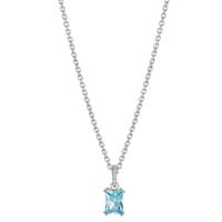Chaînette avec pendentif Argent Zircone 8 Pierres Rhodié 40-42 cm-607761