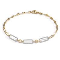Bracelet Or jaune 9K Diamant 0.30 ct, 72 Pierres, w-si 18.5 cm-607787