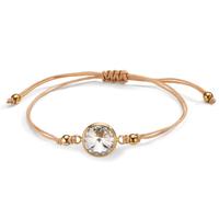Bracelet Acier inoxydable, Tissu Zircone blanc jaune PVD 14-21 cm-607808