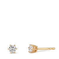 Clous d'oreilles Or jaune 9K Zircone 2 Pierres Ø4 mm-607866