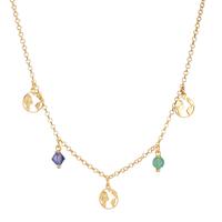 Collier Argent Cristal 2 Pierres jaune Plaqué or Globe 42 cm-607937