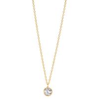 Collier Argent Zircone 5.5 mm jaune Plaqué or 38 cm-607997