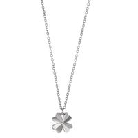 Collier Argent Rhodié Feuille de Trèfle 38 cm-608002