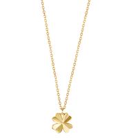 Collier Argent jaune Plaqué or Feuille de Trèfle 38 cm-608003