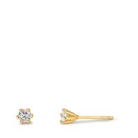 Clous d'oreilles Or jaune 18K Cultivé en laboratoire de diamant 0.18 ct, 2 Pierres, w-si Ø3.5 mm-608017