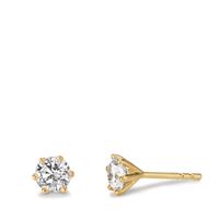 Clous d'oreilles Or jaune 18K Cultivé en laboratoire de diamant 1 ct, 2 Pierres, w-si Ø5.5 mm-608020
