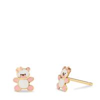 Clous d'oreilles Or jaune 9K Laqué Ours en Peluche Ø6 mm-608046