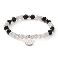 Bracelet Acier inoxydable Agate noir Celtique 18 cm Ø6 mm-608086