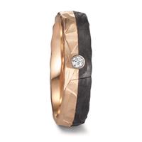 Alliance Or rose 14K, Carbone Diamant 0.03 ct, w-si-608147