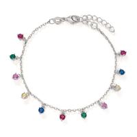Bracelet Argent Zircone coloré, 11 Pierres Rhodié 16-19 cm-608308