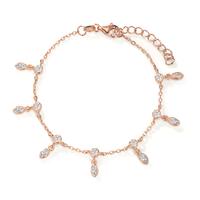 Bracelet Argent Zircone 14 Pierres rosé Plaqué or 16-19 cm-608311