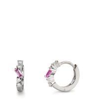 Créoles à charnières Argent Zircone 10 Pierres Rhodié-608333