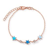 Bracelet Argent Zircone 2 Pierres rosé Plaqué or Étoile 16-19 cm-608360