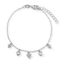 Bracelet Argent Zircone Rhodié nacre 16-19 cm-608374