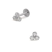Piercing 375/9 K Weissgold Zirkonia 3 Steine Ø3.5 mm-608461