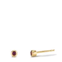 Clous d'oreilles Or jaune 9K Rubis 2 Pierres Ø3 mm-608496