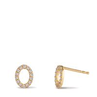 Clous d'oreilles Or jaune 9K Zircone Ø7 mm-608505