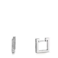 Créoles à charnières Or blanc 18K Diamant 0.13 ct, w-si-608734