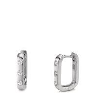 Créoles à charnières Argent Zircone 6 Pierres Rhodié-608879
